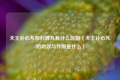 天王补心丸和归脾丸有什么区别（天王补心丸的功效与作用是什么）