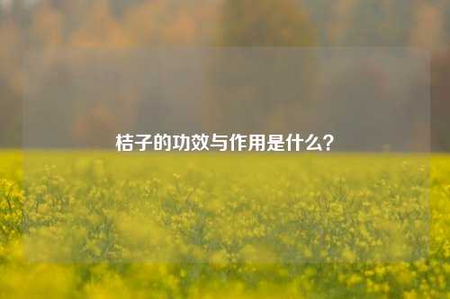 桔子的功效与作用是什么?