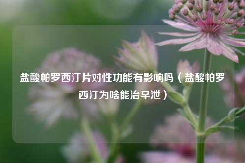 盐酸帕罗西汀片对性功能有影响吗（盐酸帕罗西汀为啥能治早泄）